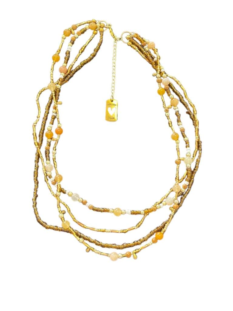 Handmade layered necklace by Australian artist Maggie Deall for Art in Stone jewellery.