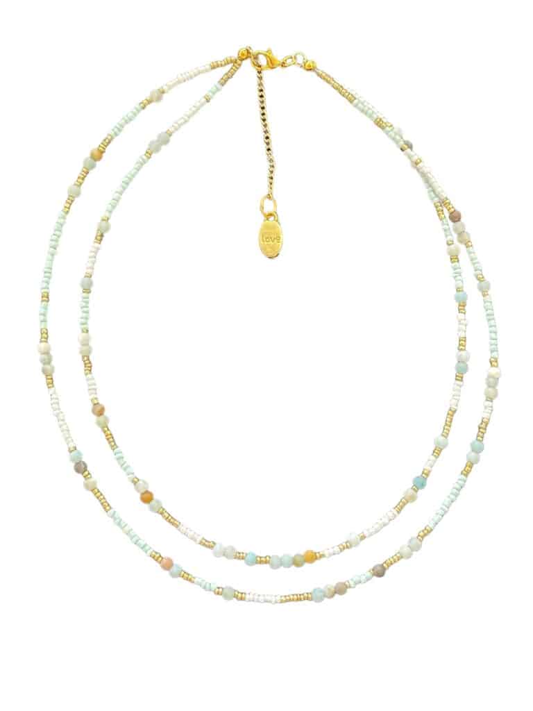 Handmade layered necklace by Australian artist Maggie Deall for Art in Stone jewellery.