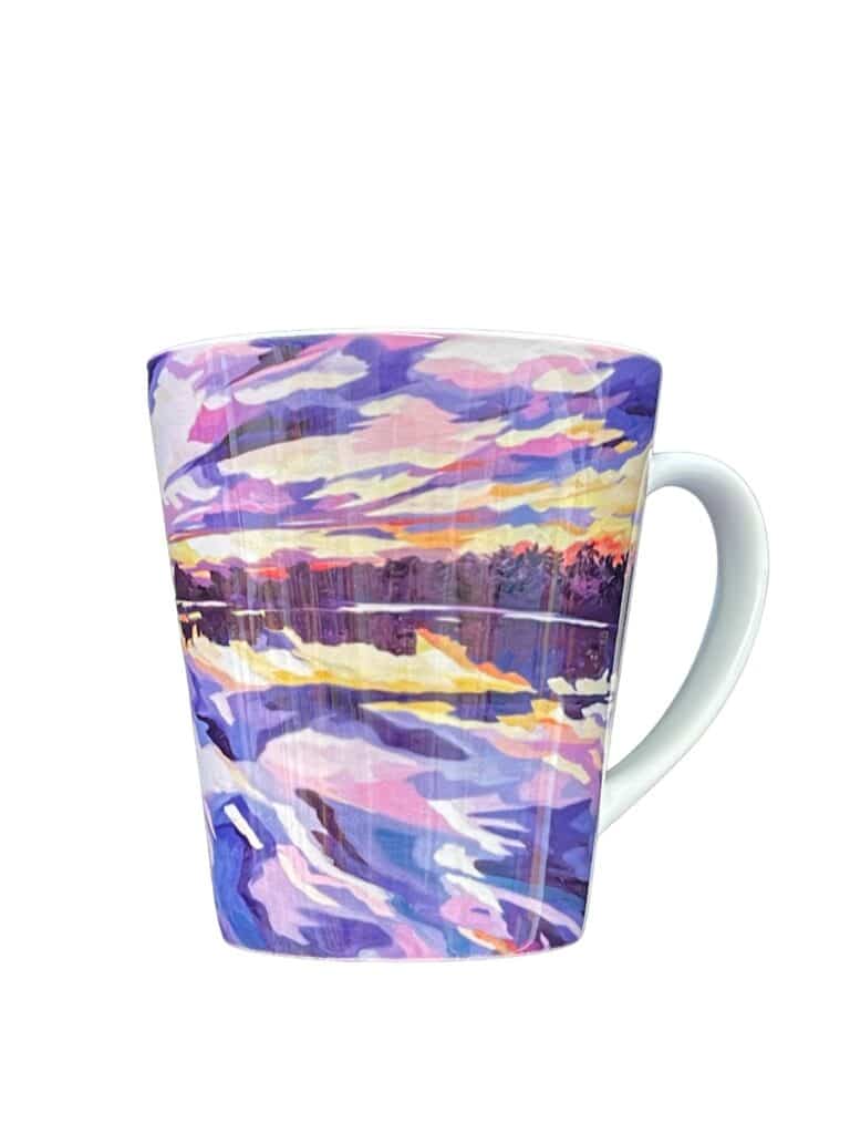 Large size coffee cups for the dedicated coffee drinker featuring original art by Maggie Deall.