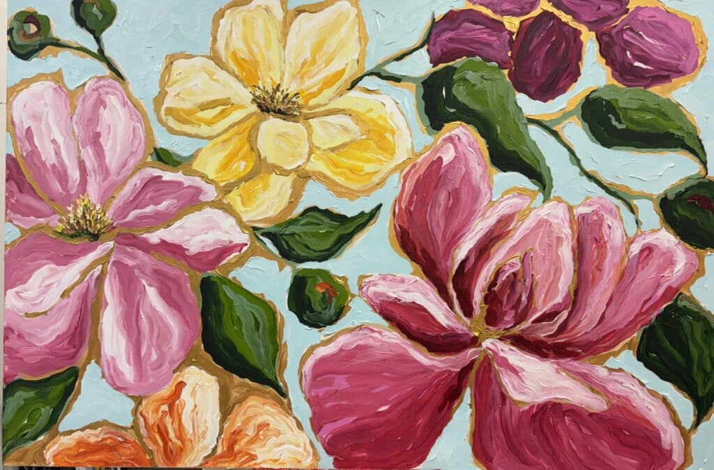Statement piece in the 'Peonies' collection by artist Maggie Deall.