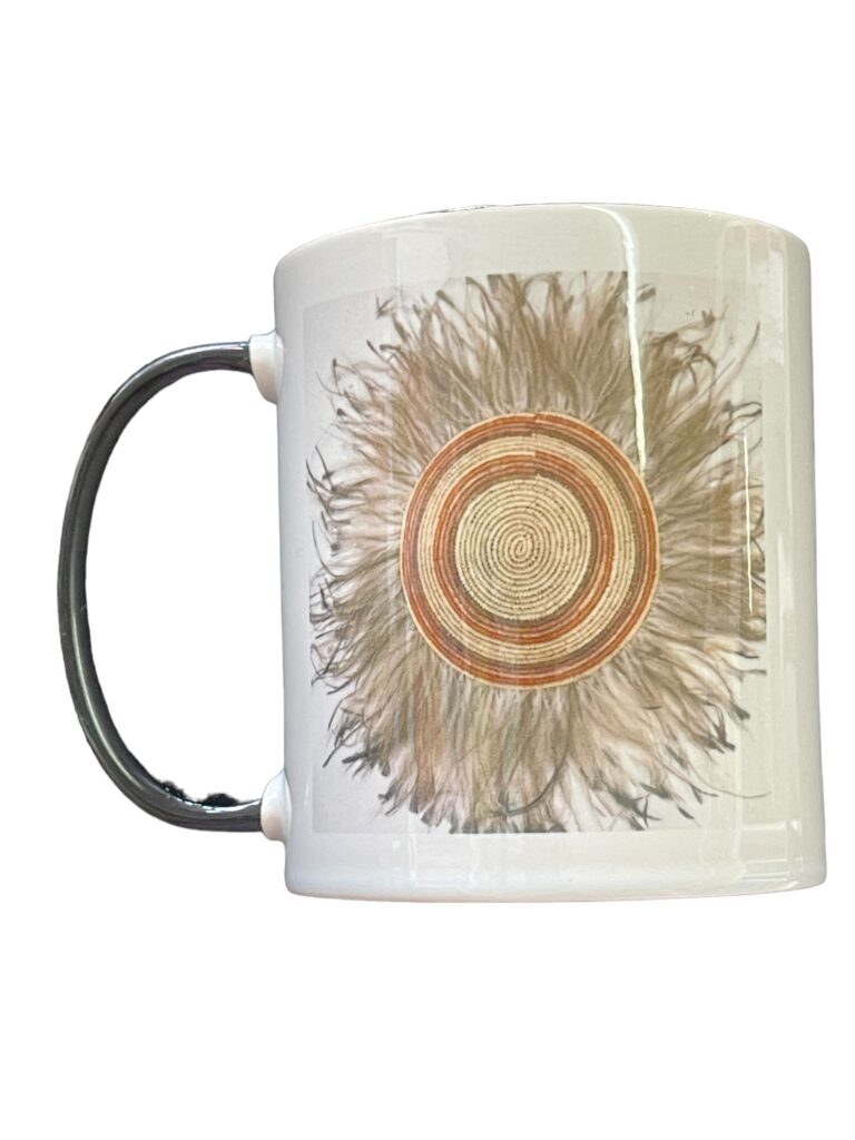 Porcelain mugs for the dedicated coffee drinker featuring original art by Gomeroi artist Debbie Wood