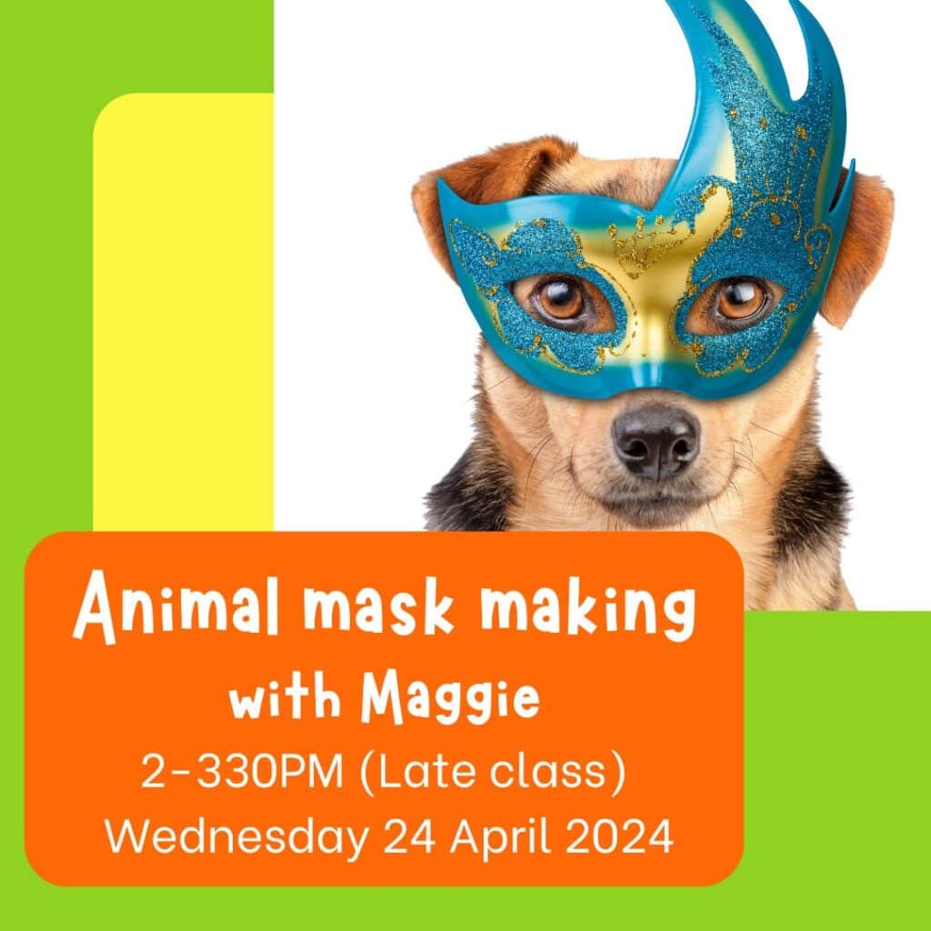 Animal mask making kids art class with Maggie Deall