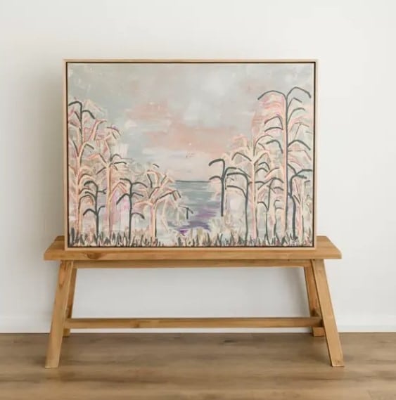 Discover the serene beauty of "Little Me" by Wiradjuri artist Amanda Hinkelmann. This piece from the "Paradaisical" collection captures the gentle beauty of nature through the eyes of a child. Perfect for adding peace and reflection to any space.