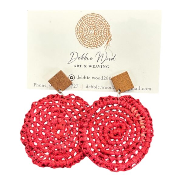 Add passion to your look with "Red Romance" Raffia Earrings, handwoven by Gomeroi artist Debbie Wood on Wiradjuri Country. Bold, elegant, and handmade!