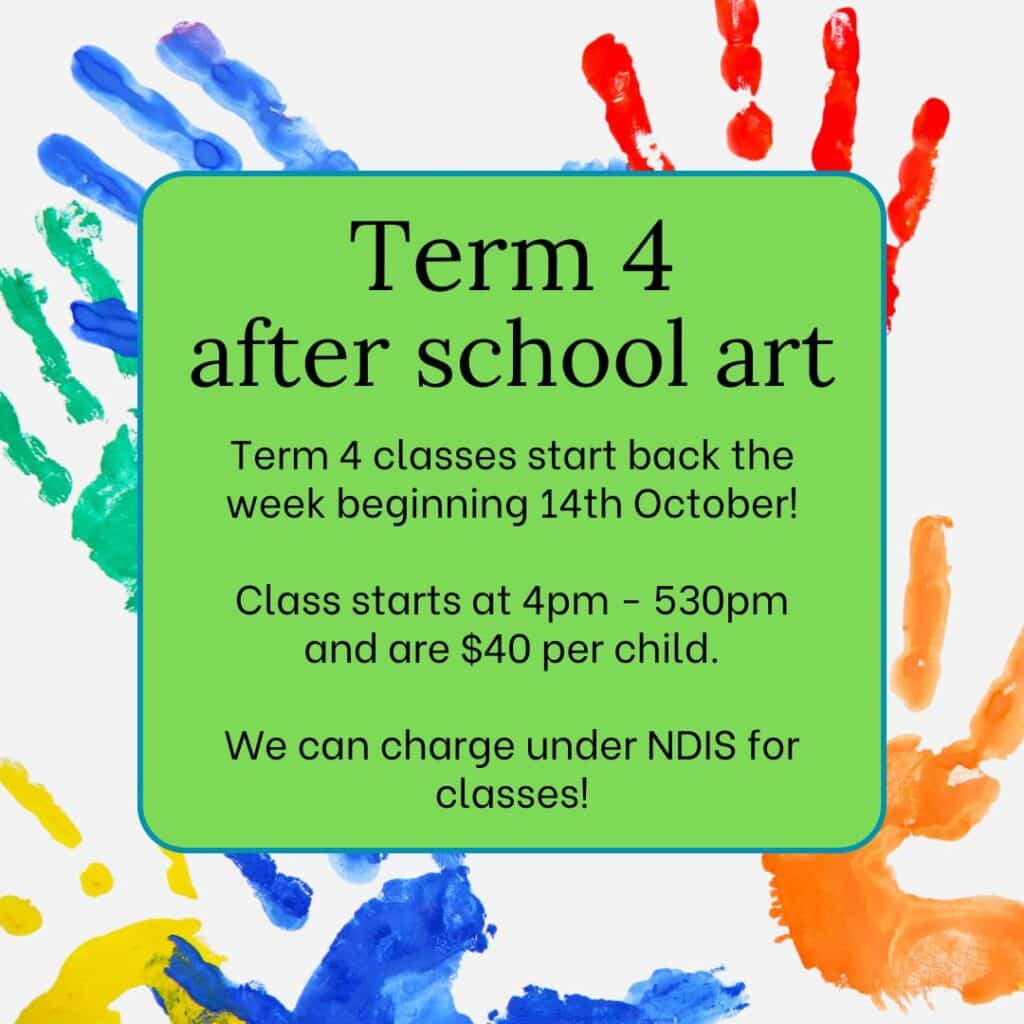 Join our fun after-school art classes starting in February 2024! Primary school on Mon, Wed, Thurs & high school on Tues. $40 per class, all materials included!