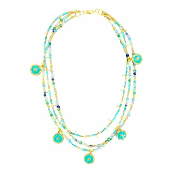 Caribbean Dream necklace by Art in Stone Jewellery – a tropical-inspired, handmade piece featuring turquoise and aqua stones for a vibrant look.